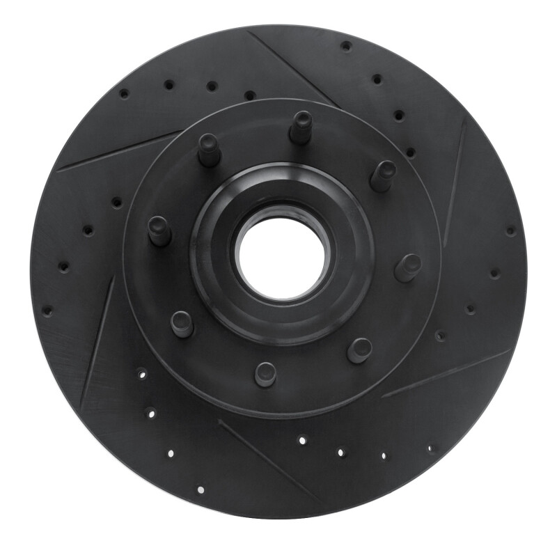 Ford F-350 Super Duty Brake Rotor (1) - Front Right - R1 Concepts - Drilled & Slotted - Black - `11-`25